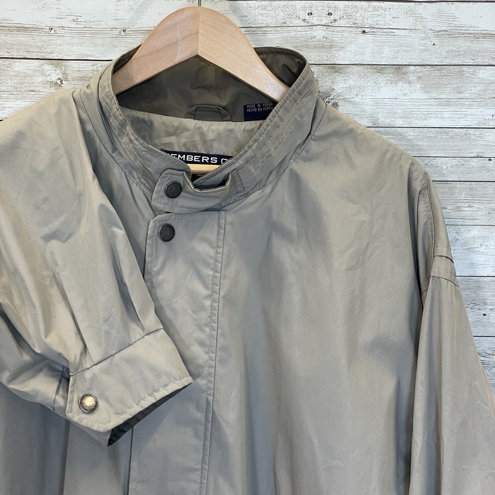 Vintage Members Only Mariner Mens 2X Jacket Beige Full Zip Lined Windbreaker